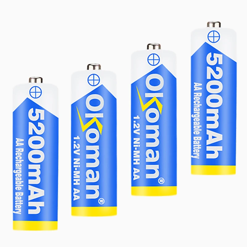 5200mAh 1,2 V Ni-MH AA перезаряжаемая батарея белый 2A энергия для MP3 сотового RC для светодиодного фонарика игрушки