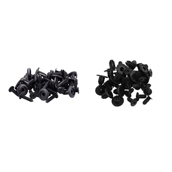 

20 Pcs Car Interior Panel Trim Clips Black Plastic Rivet for 10mm Hole & 20 Pcs 6mm