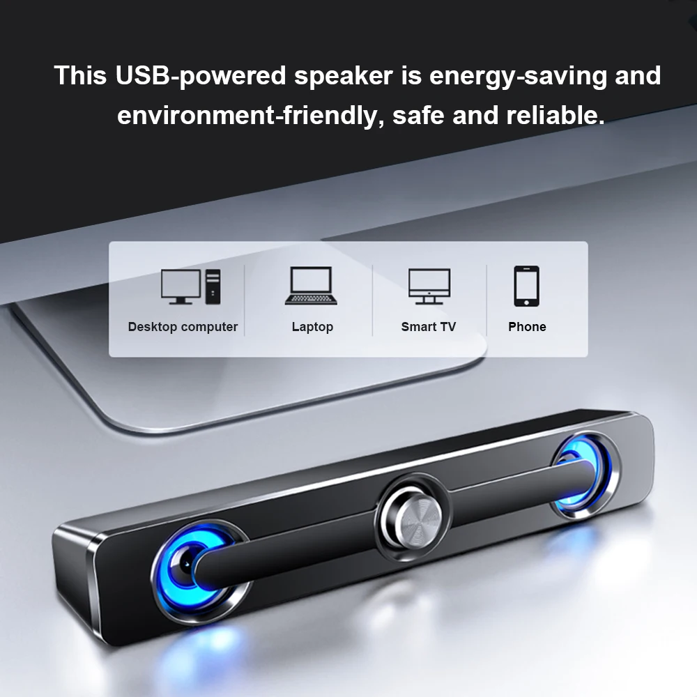 RU Delivery SADA V-111 Computer Speaker 3W USB Wired Powerful Bar Stereo Subwoofer Bass Speaker Surround Sound Box for PC Laptop atmosphere speakers