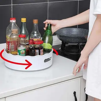

1Pc Multi-function Seasoning Box Kitchen Storage Shelf Rotary Storage Box