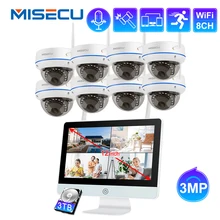 

MISECU8CH 3MP 1296P Wireless Security Cameras Kit Indoor Waterproof 1080P 2MP IP Camera P2P CCTV System Set with 12" Monitor NVR