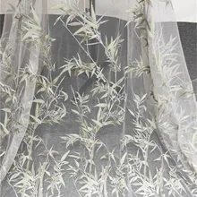 5 ярдов DHL Bamboos форма блестки бисером вышивка на сетке для модных свадебных шоу Вечернее платье кружевная ткань DIY шитье