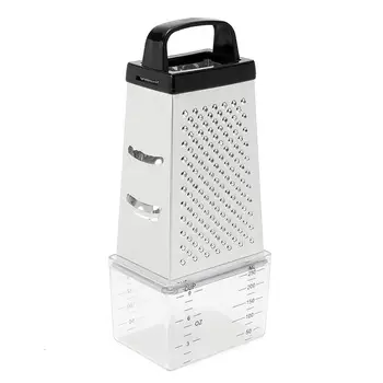 

4 Sided Blades Cheese Vegetables Grater Carrot Cucumber Slicer Cutter Box Container Kitchenware Stainless