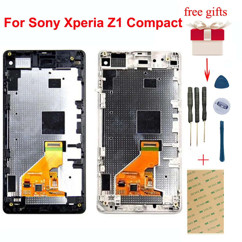 Для sony Xperia Z1 Compact D5503 Z1 mini сенсорный экран дигитайзер сенсор стекло+ ЖК-дисплей монитор модуль панель в сборе+ рамка