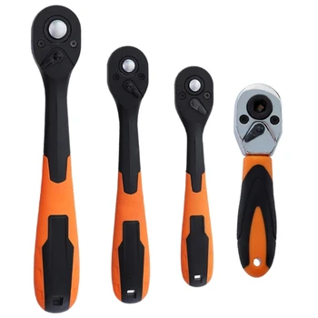 

1/2" 1/4" 3/8" Chrome Vanadium Steel Mini Ratchet Wrench Bidirectional Control Ergonomic Design Quick Socket Wrench Tools