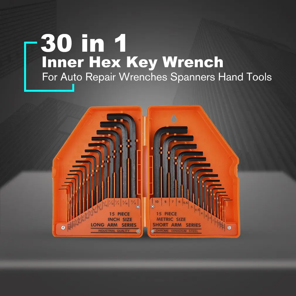 30in1 Interior Llave Allen hexagonal Allen Torx Juegos de llaves SAE de ajuste manual preciso de herramientas 30in1 Interior Llave Allen hexagonal Allen Torx Juegos de llaves SAE de ajuste manual preciso de herramientas