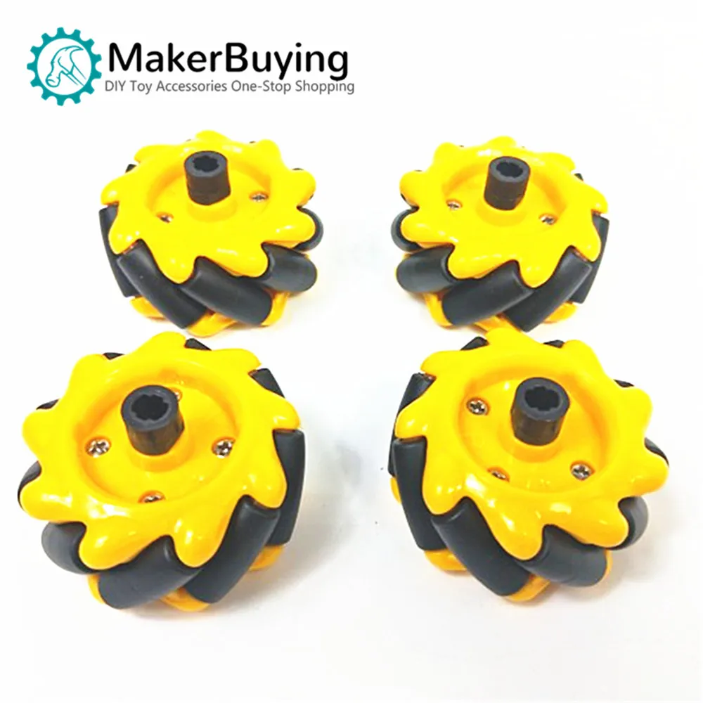 A pair of Mecanum wheels 48/60 / 80mm universal wheels omnidirectional tires TT motor compatible robot 2 inch left + right