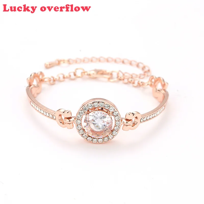 

Luckyoverflow Fashion Ladies Joker Bracelet Simple Temperament Noble Flash Bracelet Wedding Jewelry for Women CA4527/11