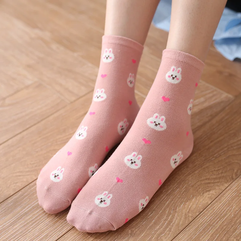 

Cute lady animal cartoon tube socks cute love rabbit little yellow duck cotton long pure cotton stockings