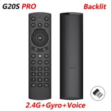 Giroscopio inteligente G20S PRO 2,4G, inalámbrico por voz, con retroiluminación, IR, asistente de Google, mando a distancia para Android TV BOX