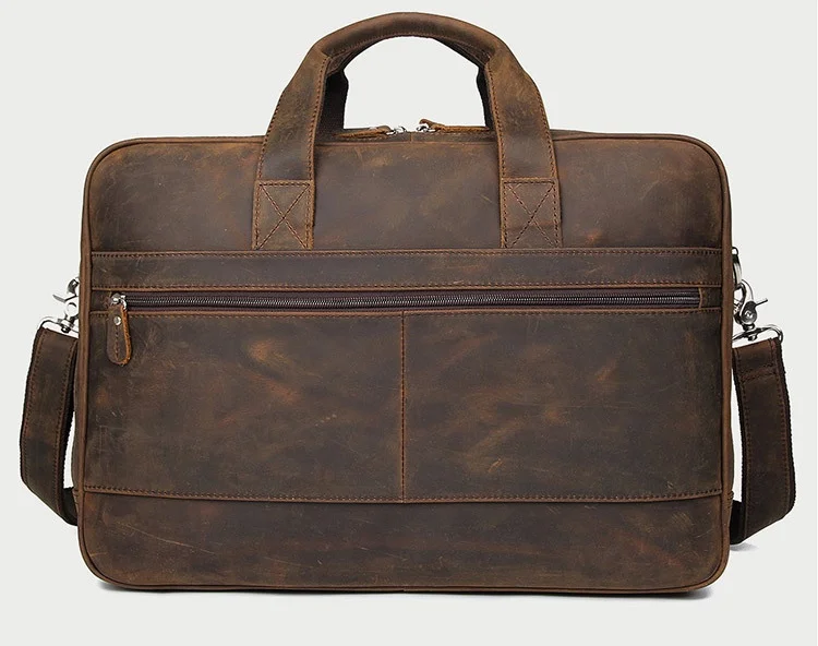 Briefcase Bag For Men Male Business Bag Vintage Designer Handbag Laptop Briefcase Crazy Horse Leather leather briefcase canvas briefcase