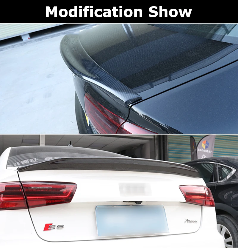 A6 C6 углеродного волокна спойлер на задний багажник, крыло для Audi A6 C6 изменить 2009-2011