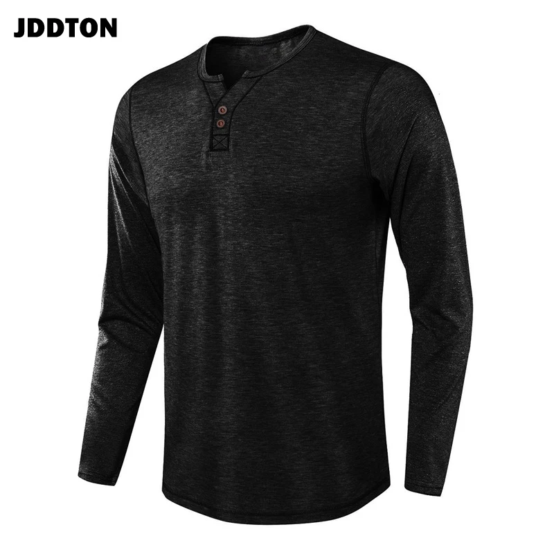 JDDTON новые мужские однотонные футболки цветные яркие повседневные с длинным