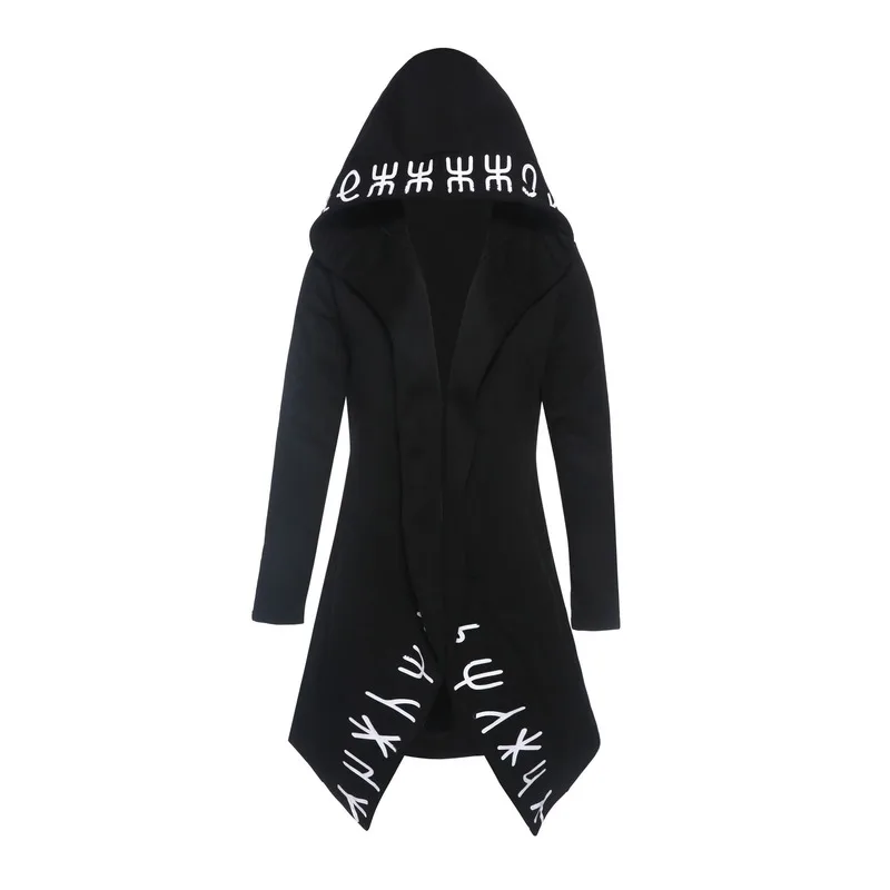 

Ladies Rose Punk Gothic Hoodie Casual Cool Chic Black Large Size Women's Pullover Loose Cotton Hooded Solid Color Hoodie