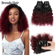 6 Pcs/Lot Curly Human Hair Bundles Brazilian Hair Weave Bundles 8 Inch 1B 99J Ombre Hair Bundles Short Hair Extensions