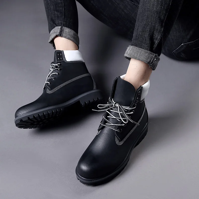 

Men's wool Plush Warm Boots Men Winter Shoes Warm Comfortable Fashion Genuine Leather Snow Boots Waterproof Boots *10062