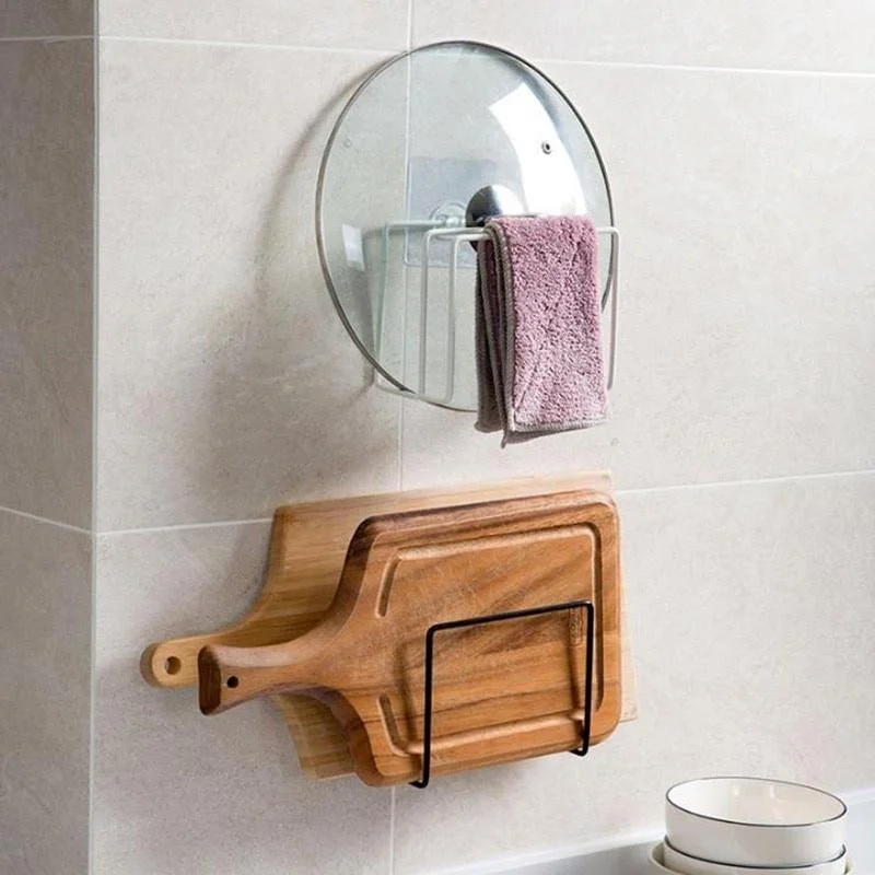 

Rack Hanging Board Shelf Pan Lid Kitchen Pot Lid Holder Iron Cutting Board Holder Stand Kitchen Organizer Accessories Organizer