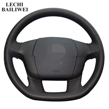 

DIY Black PU Artificial Leather Steering Wheel Cover Hand-stitched Car Steering Wheel Covers for Citroen C4 C4L