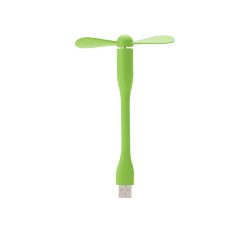 Green USB вентилятор милый Портативный Гибкий сгибаемый съемный USB гаджеты низкая мощность для банка питания для ПК для OTG - Цвет: Green