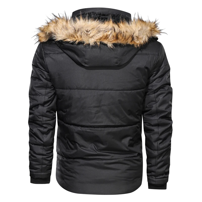 Brand Winter Jacket Men Down Parkas Fur Hooded Jacket Men's Thick Warm Snow Parka Fleece Jacket Overcoat Windbreaker Warm Parkas
