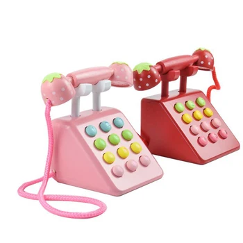 

Kid Kitchen Toys Wooden Simulation Telephone Pretend Play Early Learning Digital Cognition Toys Safe Children Birthday Gifts Toy