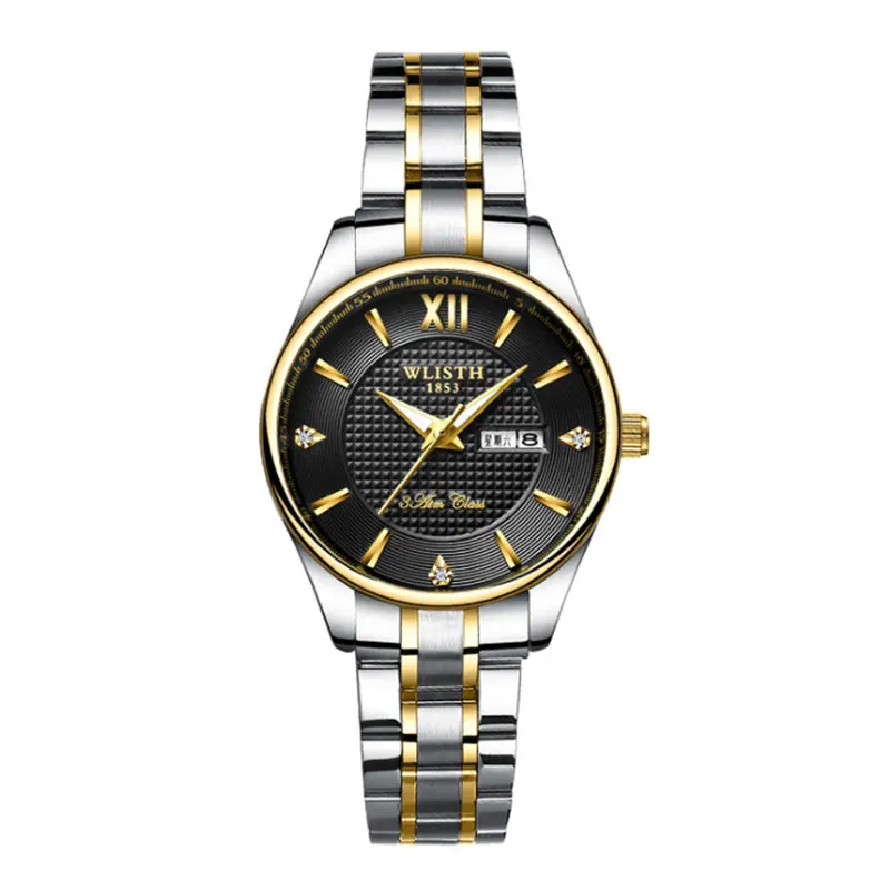 Men's waterproof calendar watch lovers refined steel band luminous quartz watch sports student watch business women's Watch