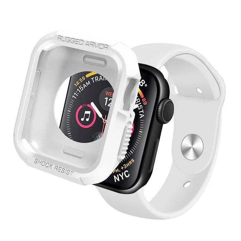 Резиновый чехол для apple watch band correa apple watch 4, 40 мм, 44 мм, защитный чехол из ТПУ, прочная защитная крышка для экрана