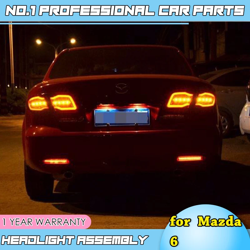 Автомобильный Стайлинг 2004-2013 для Mazda 6 задние фонари мазда6 классический светодиодный задний фонарь DRL+ тормоз+ Парк+ сигнальный светодиод