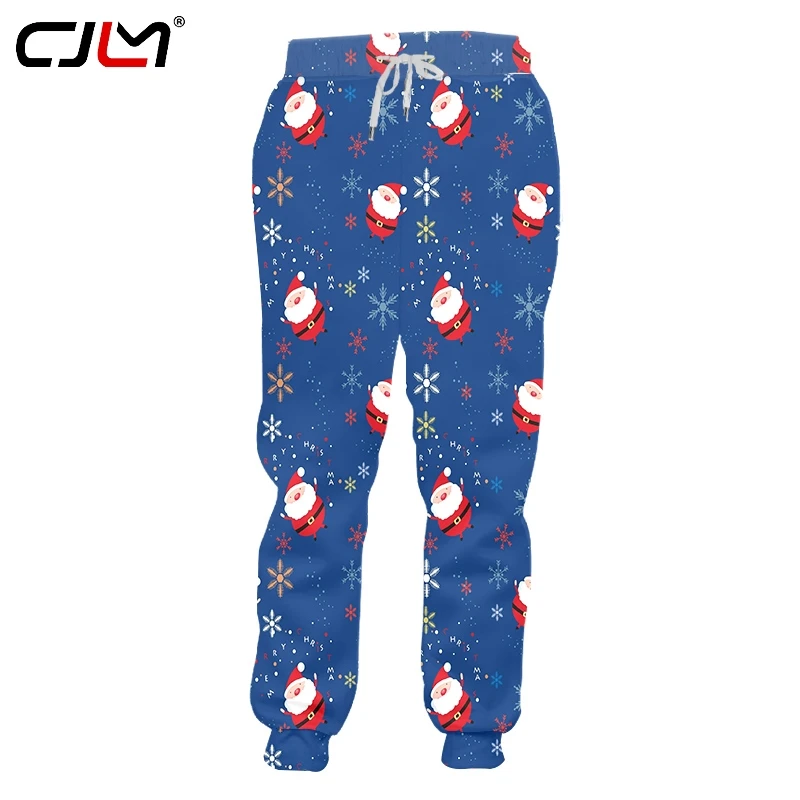 

CJLM Men's Personality Large Size Christmas Sweatpants 3D Printed Santa Claus Man Sports Pants 6XL