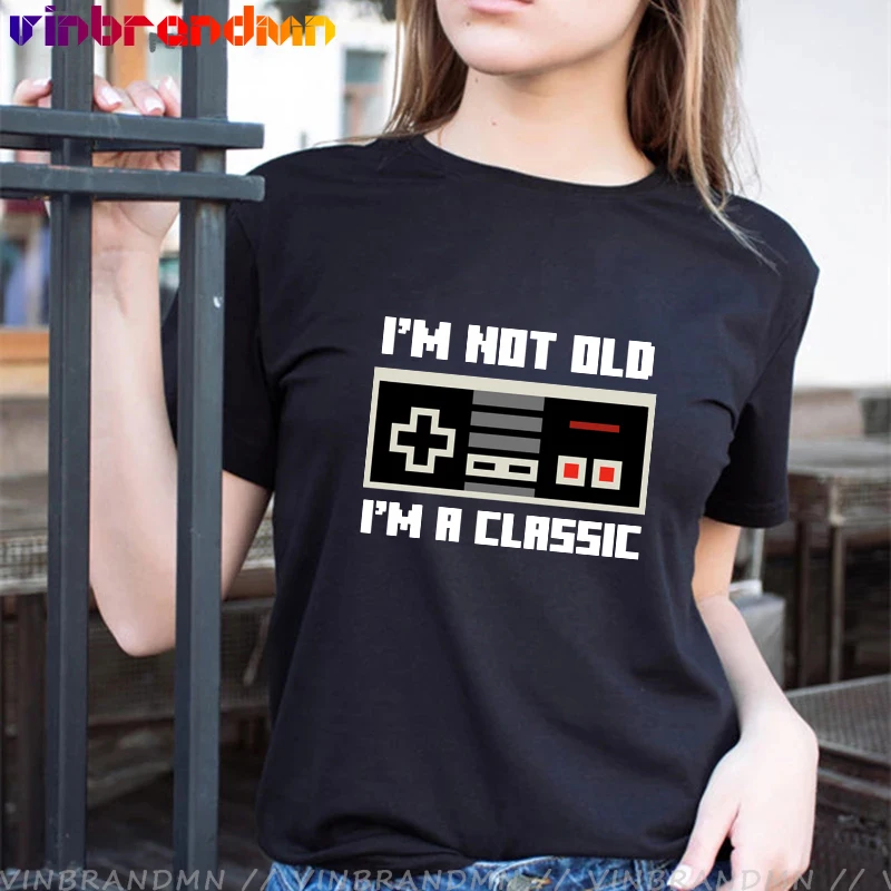 Summer Fashion Xbox Game T-Shirt Donna I'M Classic I Am Not Old Gamer Ps4 T-Shirt Per Donna T-Shirt Manica Corta