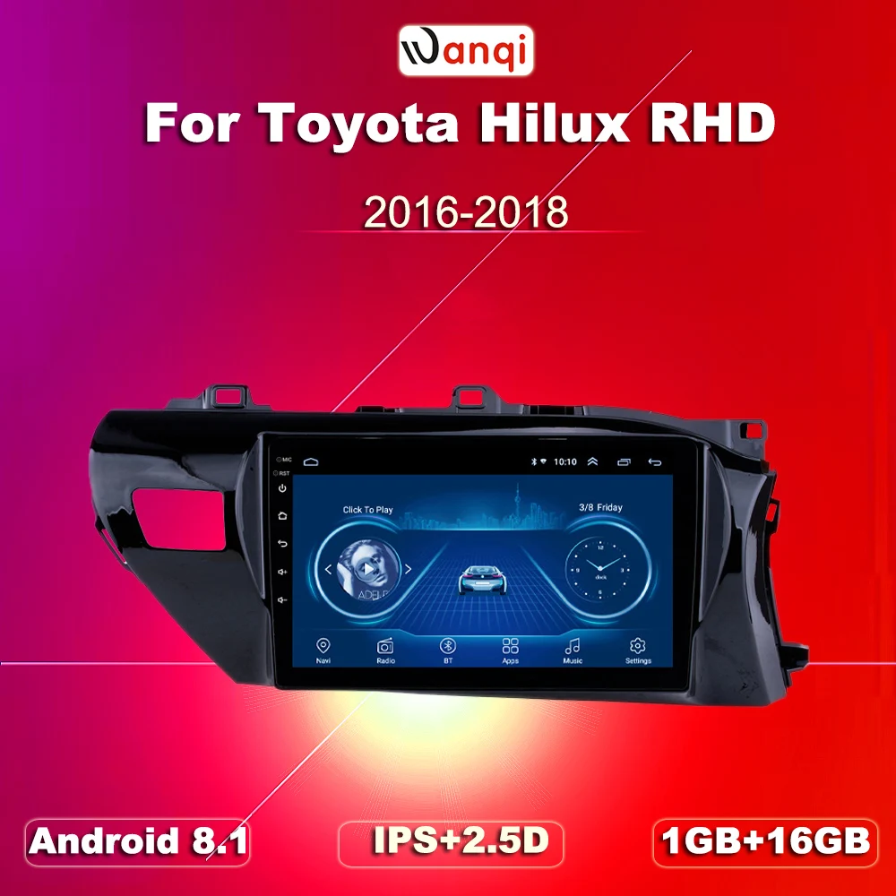 10 1 &quotAndroid 8 радио для TOYOTA HILUX 2016 2017 2018 правосторонний драйвер с Bluetooth GPS навигацией