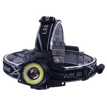 

5500LM LED Headlight XM-L T6+COB 4 Modes Zoomable Rechargeable Headlamp