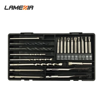 

LAMEZIA Electric Tools Matching Drill Bit Screwdriver Batch Head Tile Woodworking Hole Combination Set Tool Case