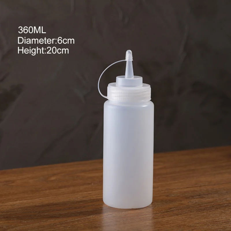 White 360ml Пластиковая бутылочка для соуса бытовой соусница с Портативный Сожмите соус бутылки кетчуп салат бутылка с соусом для сосисок красный 650 мл - Цвет: White 360ml