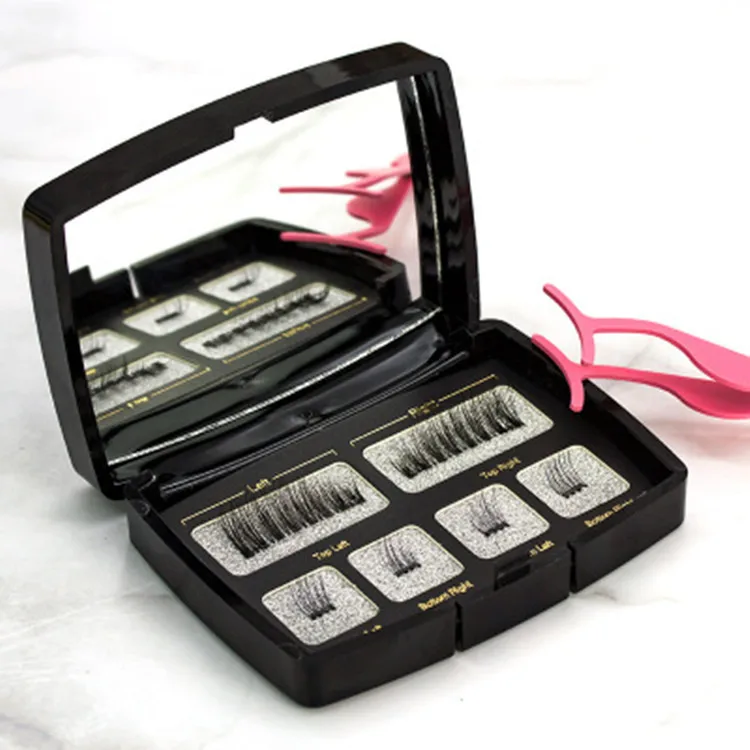 

Magnetic Eyelashes Handmade Natural False Eyelash with Custom Packaging Makeup Tool Box Acrylic Magnet Lashes SCT06