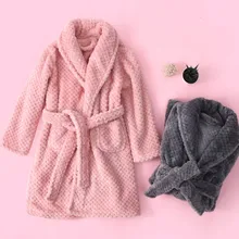 Халат унисекс с длинными рукавами для взрослых и девочек, теплое зимнее кимоно, халат, халат, одежда для родителей и детей, домашний утолщенный халат для мальчиков