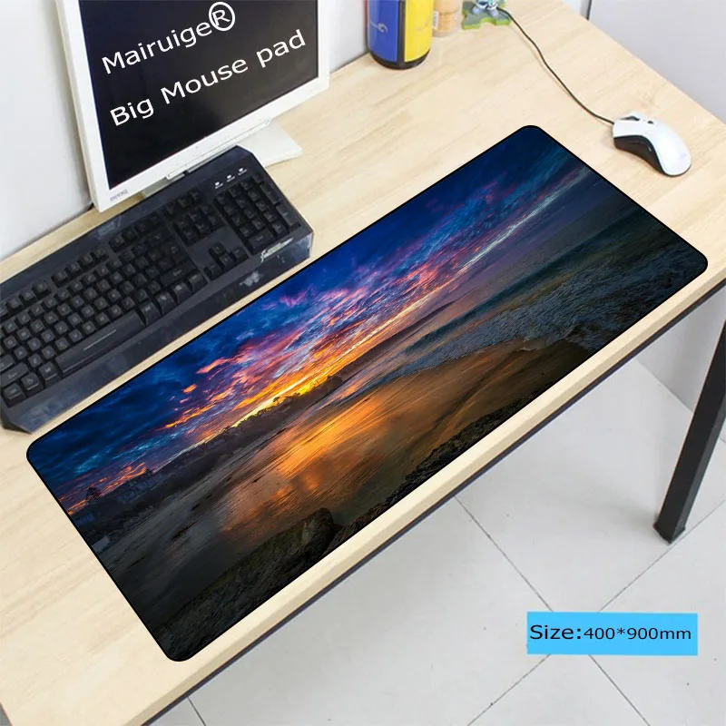  Waterfall Scenery 400x900x3mm Large Gaming Mouse Pad Gamer Locking Edge Mousepad Keyboard Mouse Mat