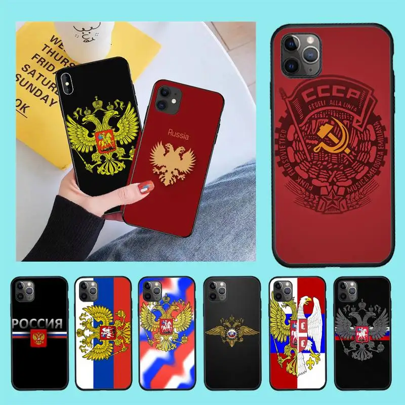 Россия национальный флаг эмблема на заказ мягкий чехол для телефона с