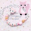 Baby Personalized Name Pacifier Chain Clips Food Grade Silicone Beads Dummy Clip Teether Teething Toys Free BPA Baby Shower Gift ► Photo 3/6