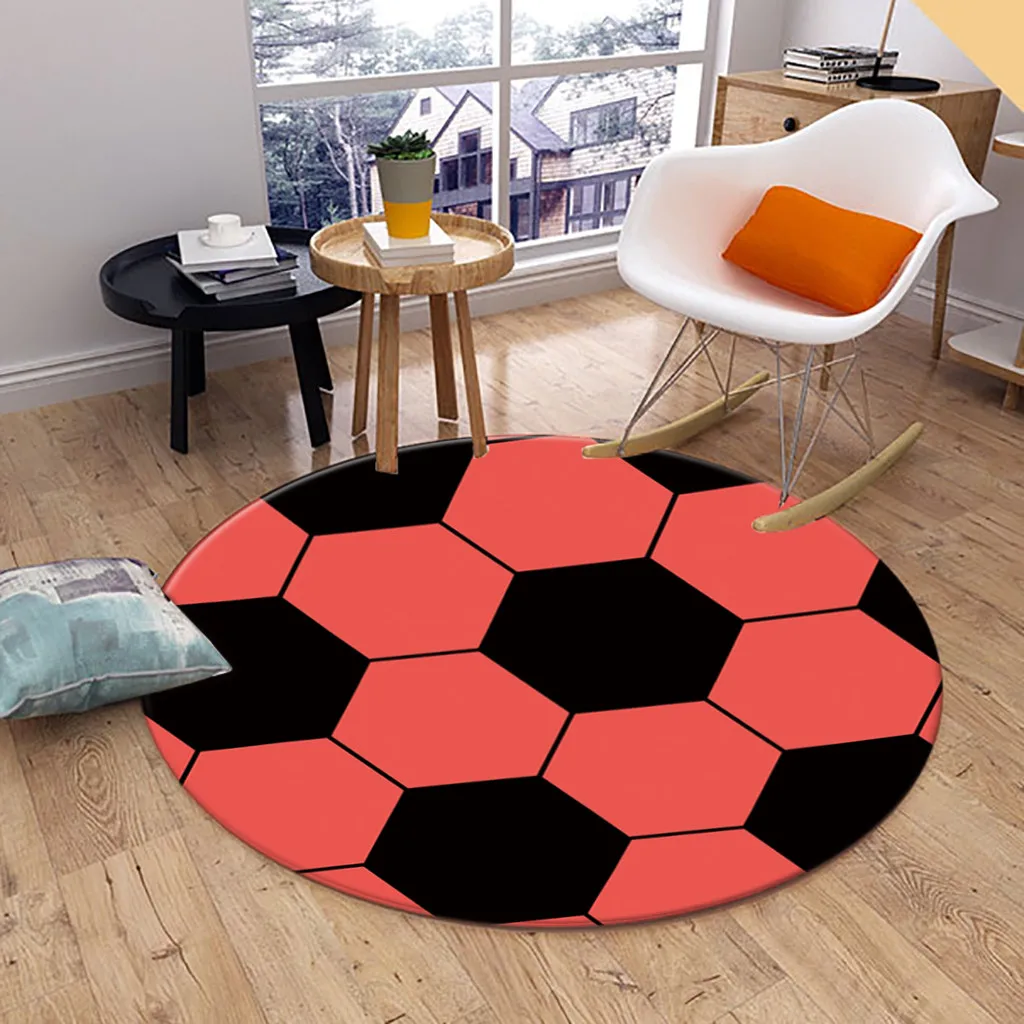 100*100 см креативный футбольный баскетбольный ковер для спальни гостиной, напольный коврик для спальни, семейный круглый коврик, подушка для сиденья F1115