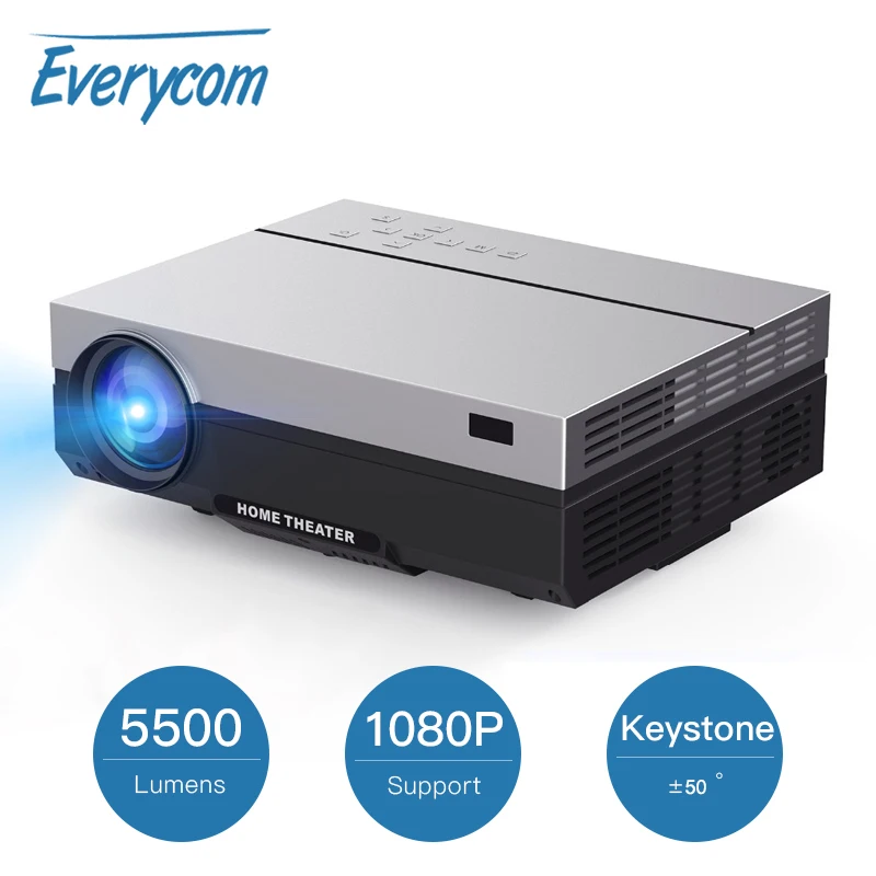 Переносной LED проектор Everycom T26L кинотеатр мультимедийный Full HD 1920x1080P 5500 лм HDMI (