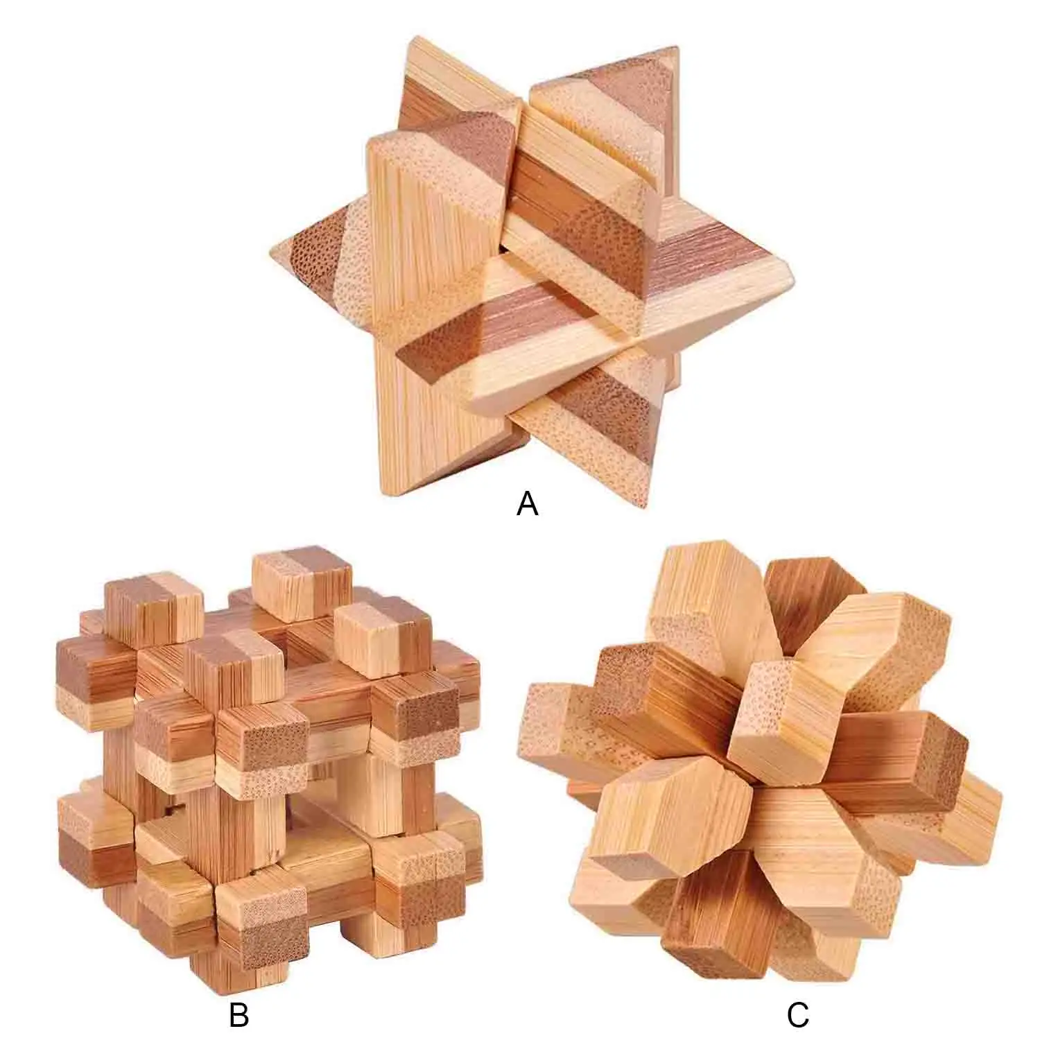 

3D Wooden Kong Ming Lock Puzzle Toy Cube Model Games for Children IQ Test Brain Teaser Intelligence Puzzle Game Educational Toys