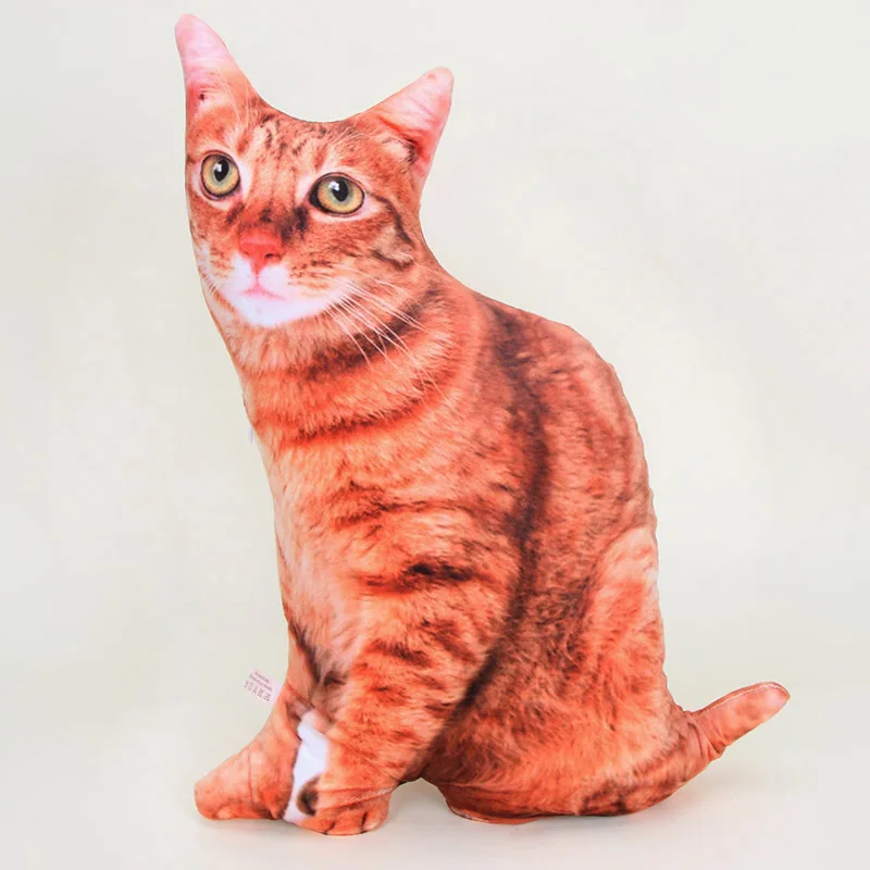 46cm Animal Cat Creative Plush Toy Cute Expression Simulation Cat Pillow Bedroom Sofa Decorations Cushion - Цвет: orange