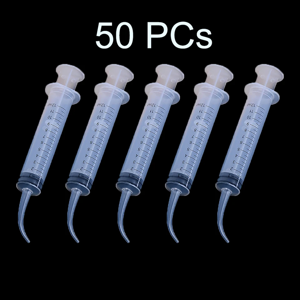 Siringa per irrigazione dentale monouso con punta curva 12CC per uso dentista Materiale di consumo dentale 5 pezzi  66