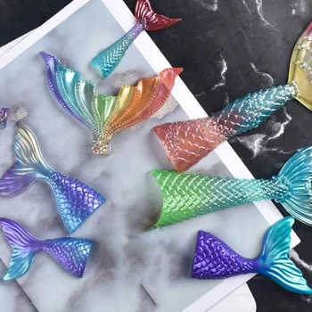 

DIY Mermaid Tail Silicone Mold Jewelry DIY Mold Handmade Fishtail Design Soft Silicone Mold Jewelry Craft Tool