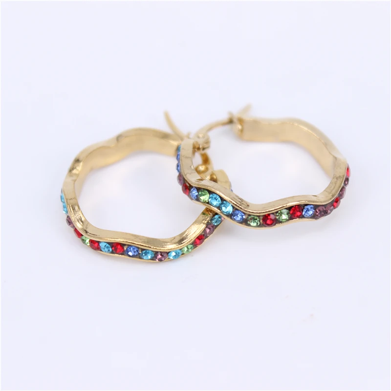 25mm Модные женские серьги-кольца, стразы, разные размеры, массивные золотые круглые серьги-кольца, вечерние, подарок, LH780 - Окраска металла: 25mm