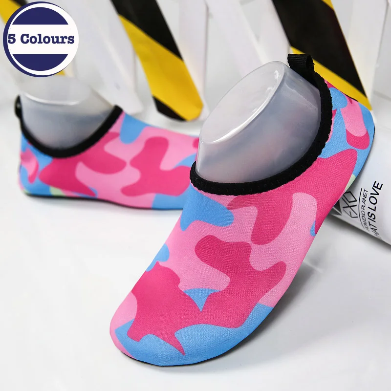 Summer Unisex Quick-drying Colorful Shoes Anti-slip Snorkeling Seaside Beach Shoes Swimming Fins Diving Socks Rubber Shoes