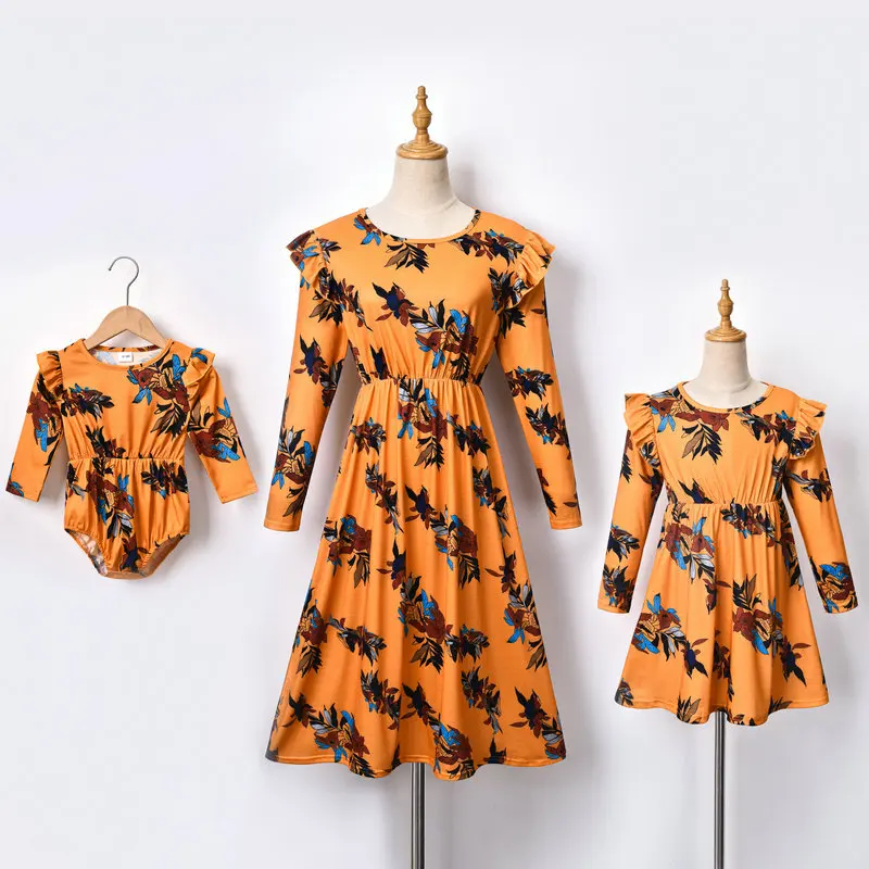 Long Sleeve Mother Daughter Dress Family Matching Halloween Dresses