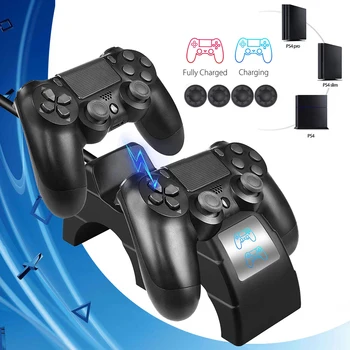 

PS4 / PS4 Slim / PS4 Pro Dual Controller Charger USB Gamepad Fast Charging Dock Stand for Play Station PS 4 Games Accessories