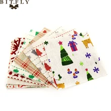 10x10 см лен/хлопок ткань Рождественская набивная ткань швейная стеганая ткани для пэчворка рукоделие материал "сделай сам"